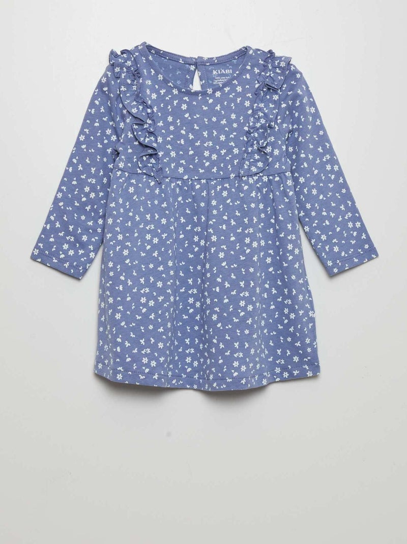 Robe évasée motif pois Bleu - Kiabi