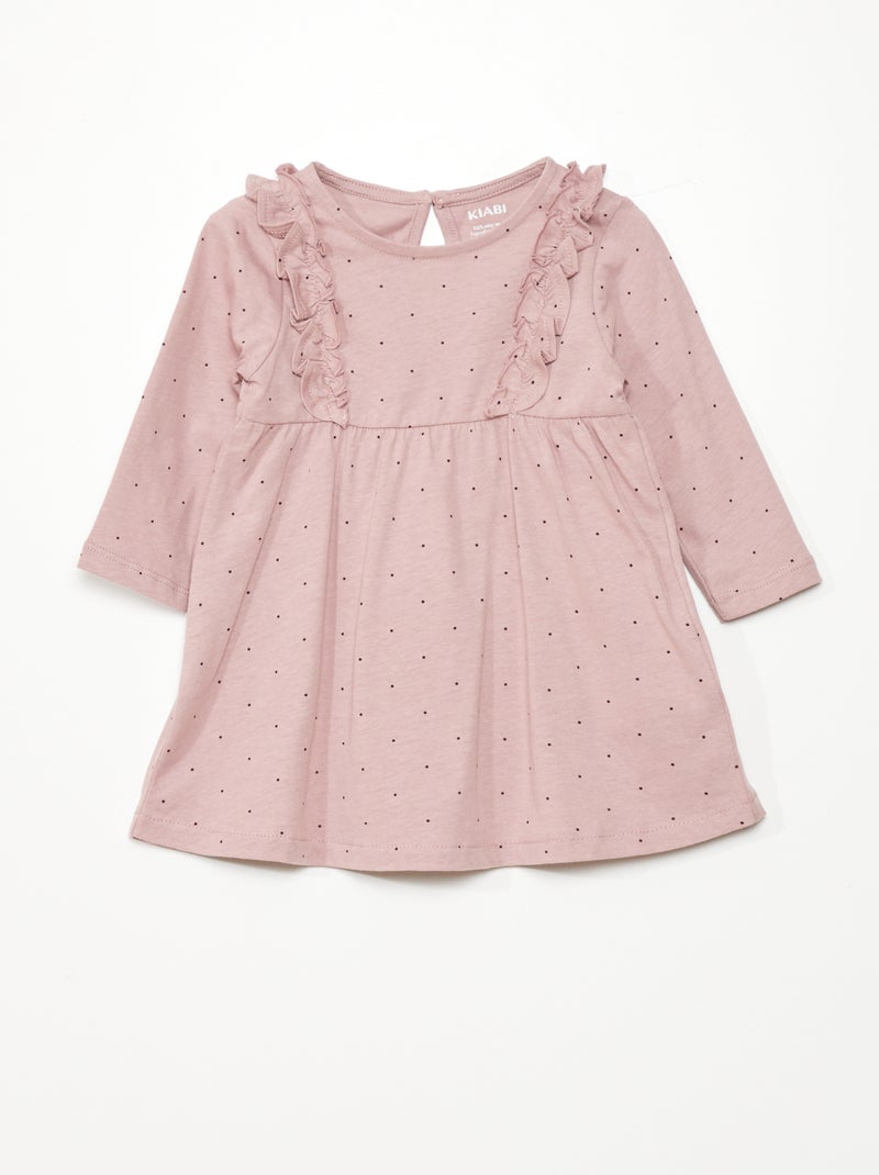 Robe évasée motif pois Rose pois - Kiabi