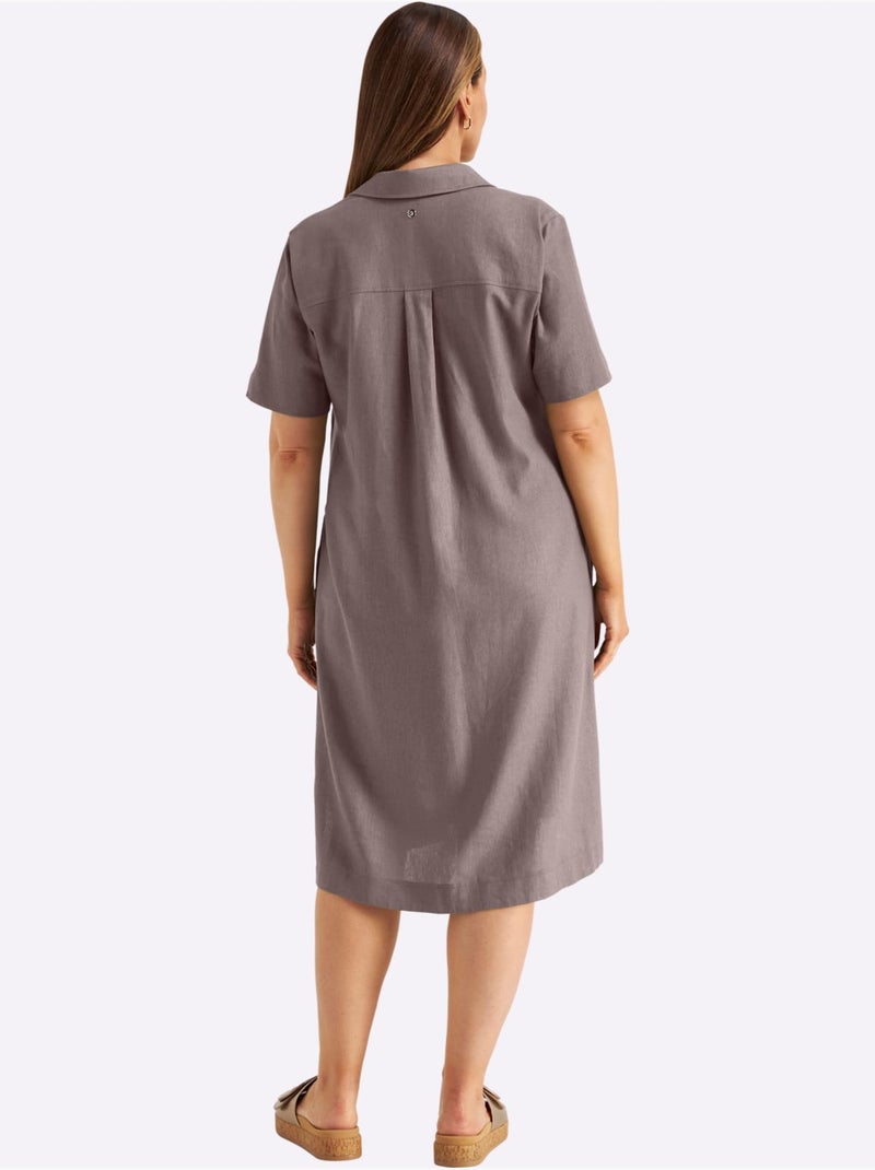 Robe évasée Poches Latérales - Taille Standard - Sheego Gris taupe - Kiabi