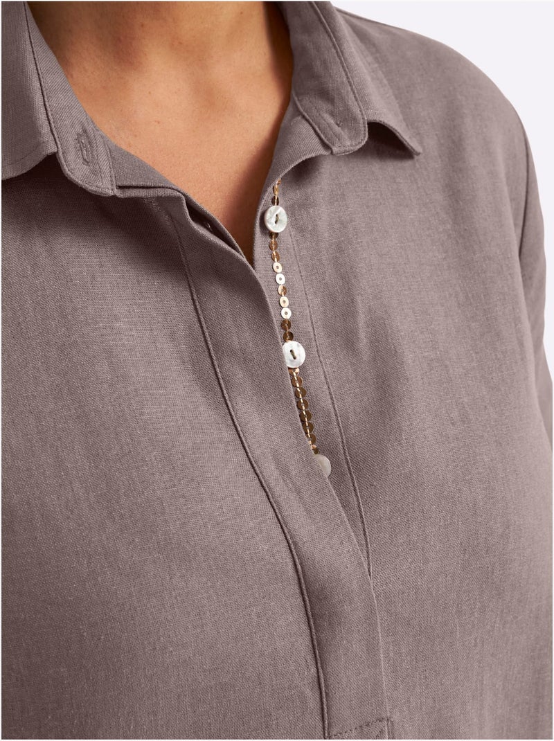 Robe évasée Poches Latérales - Taille Standard - Sheego Gris taupe - Kiabi