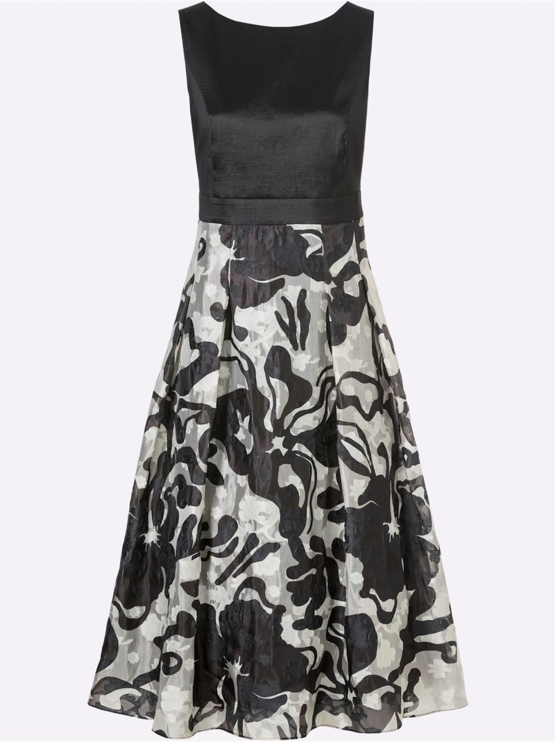 Robe évasée Qualité Tissée - Taille Standard - helline Noir Blanc - Kiabi