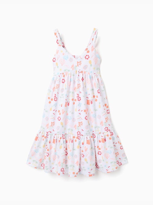 Robe évasée sans manches en coton avec motif plage - Kiabi