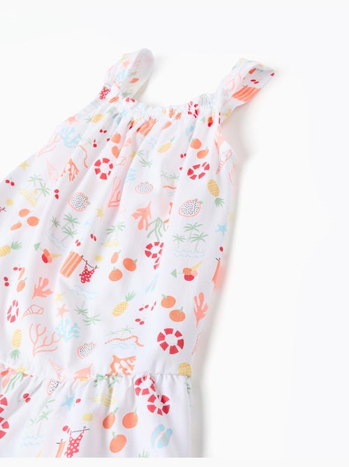 Robe évasée sans manches en coton avec motif plage - Kiabi