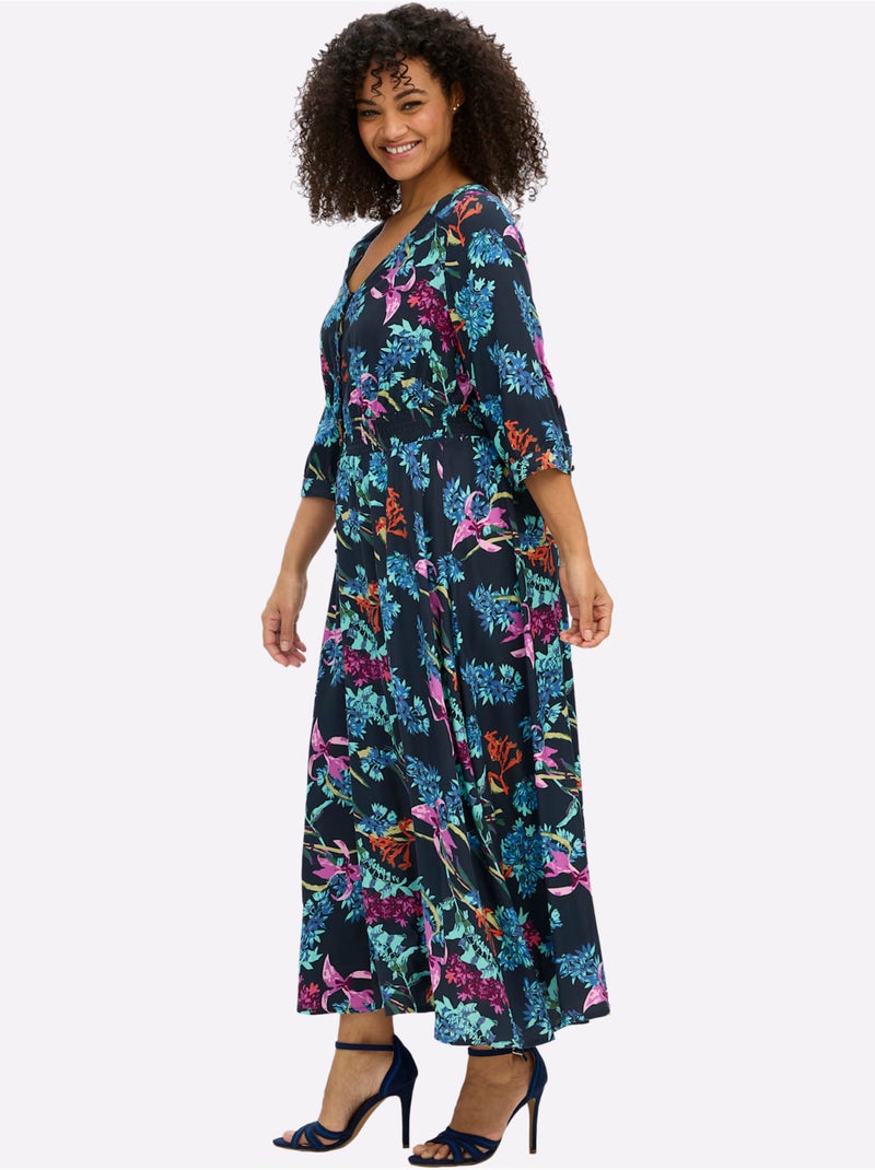 Robe évasée Viscose - Taille Standard - Sheego Bleu foncé - Kiabi