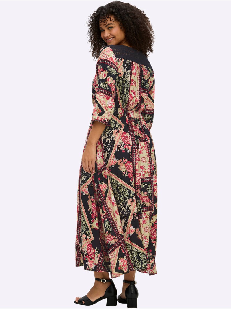 Robe évasée Viscose - Taille Standard - Sheego Noir Rouge - Kiabi