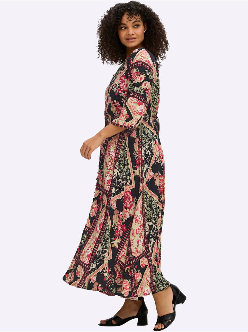 Robe évasée Viscose - Taille Standard - Sheego Noir Rouge - Kiabi