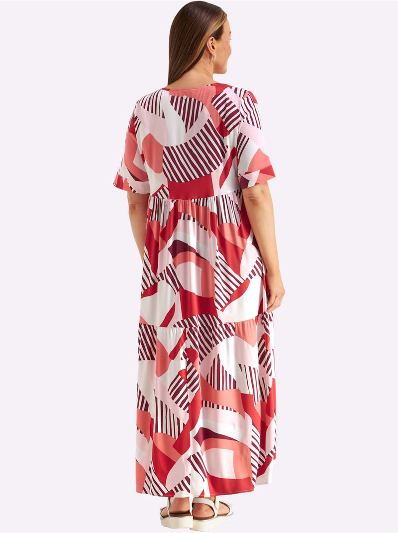 Robe évasée Viscose - Taille Standard - Sheego Rouge - Kiabi