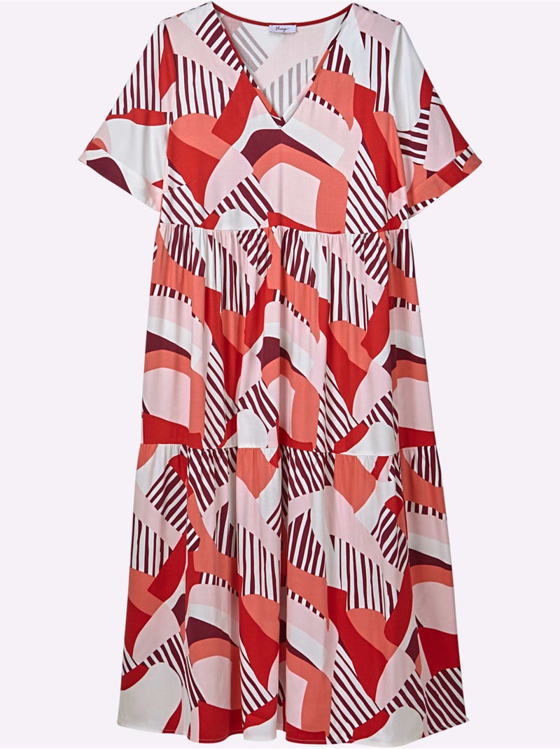 Robe évasée Viscose - Taille Standard - Sheego Rouge - Kiabi