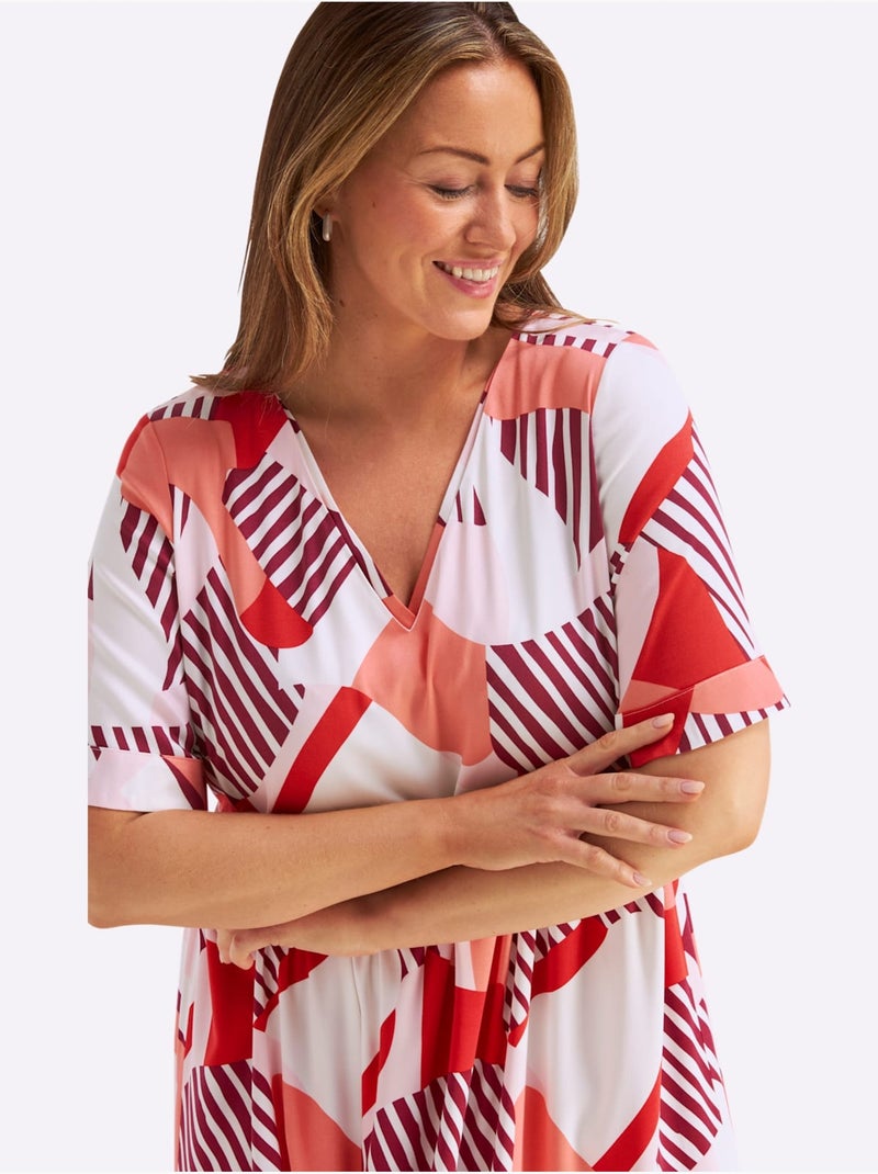 Robe évasée Viscose - Taille Standard - Sheego Rouge - Kiabi