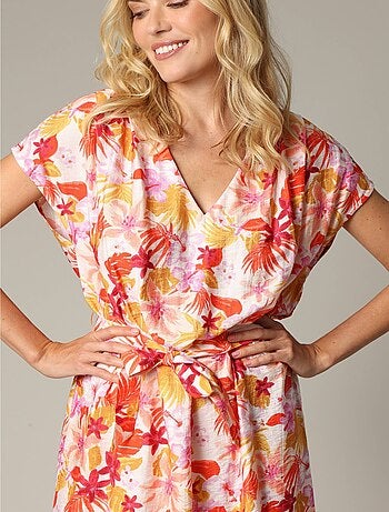 Robe exotique en viscose avec imprimé tropical 'Deeluxe'