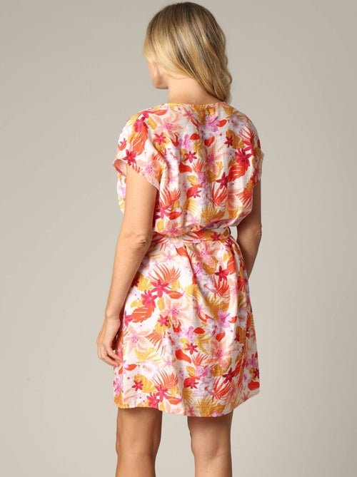 Robe exotique en viscose avec imprimé tropical 'Deeluxe' - Kiabi
