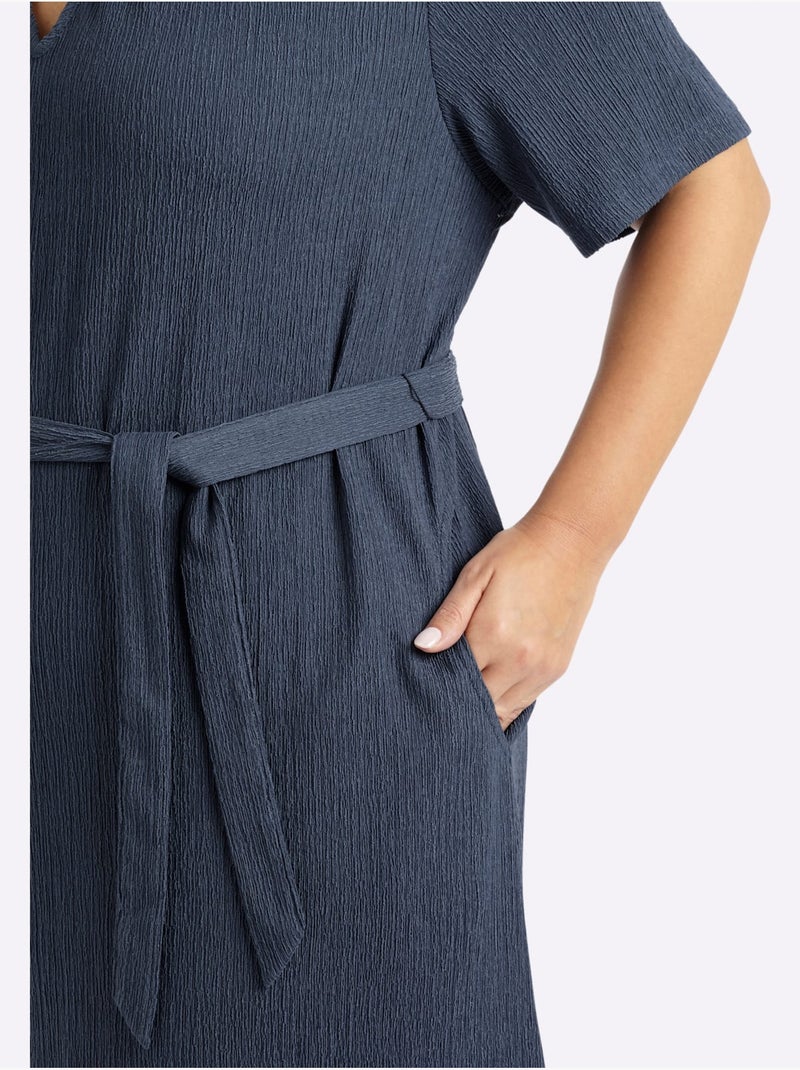 Robe Extensible Qualité Structurée Facile D'entretien - Taille Standard - Sheego Bleu - Kiabi