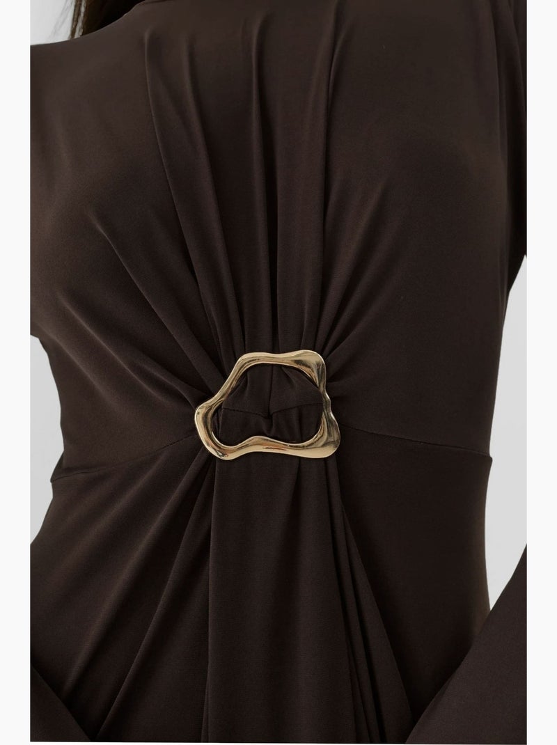 Robe extensible sandy avec détails accessoires hiccup Marron foncé - Kiabi