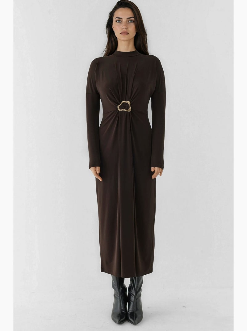 Robe extensible sandy avec détails accessoires hiccup Marron foncé - Kiabi