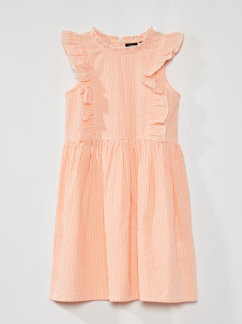 Robe fantaisie à rayures Orange - Kiabi