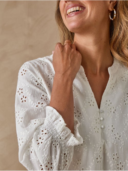Robe femme broderie anglaise - DAXON - Kiabi Robe femme broderie anglaise - DAXON - Kiabi