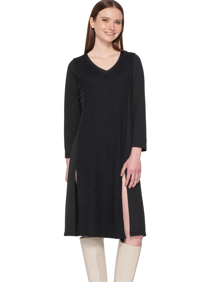 Robe fendue mi-longue Sweetened Noir - Kiabi