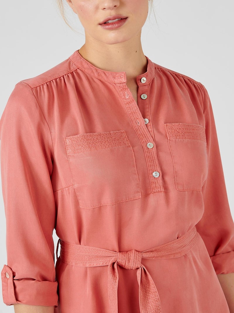 Robe fibres lyocell Tencel(TM)  - Damart Rose - Kiabi