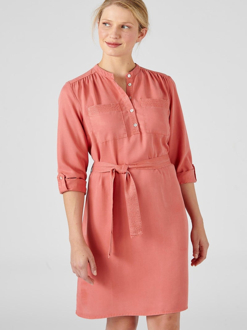 Robe fibres lyocell Tencel(TM)  - Damart Rose - Kiabi