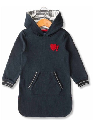 Robe Fille à capuche en molleton