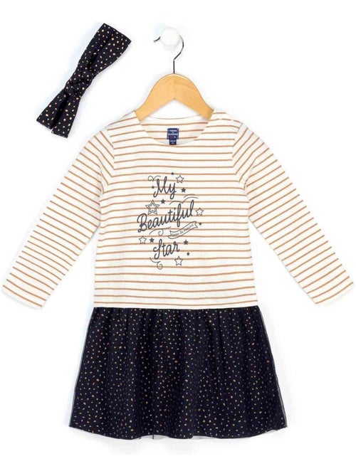 Robe Fille effet 2 en 1 + bandeau - Terre de Marins - Kiabi