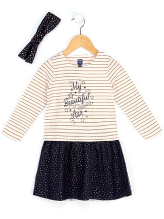 Robe Fille effet 2 en 1 + bandeau