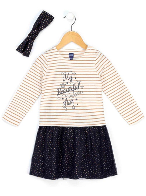 Robe Fille effet 2 en 1 + bandeau - Kiabi