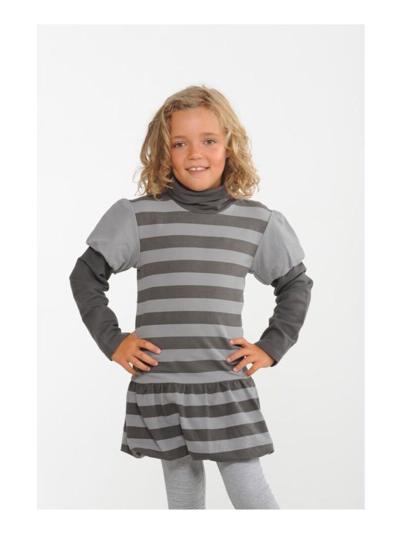 Débardeur Coton Gris Miss E-Vie - Fille 7-8 Ans - Encolure équipage