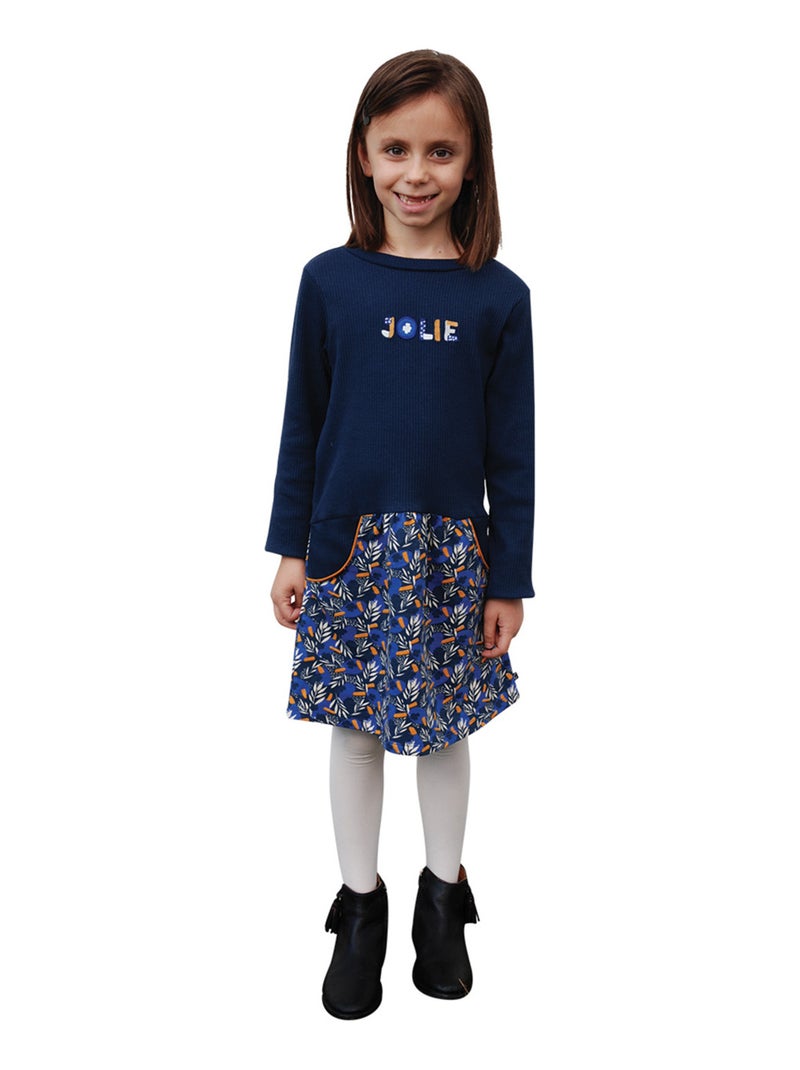 ROBE FILLE FLORANA Bleu - Kiabi