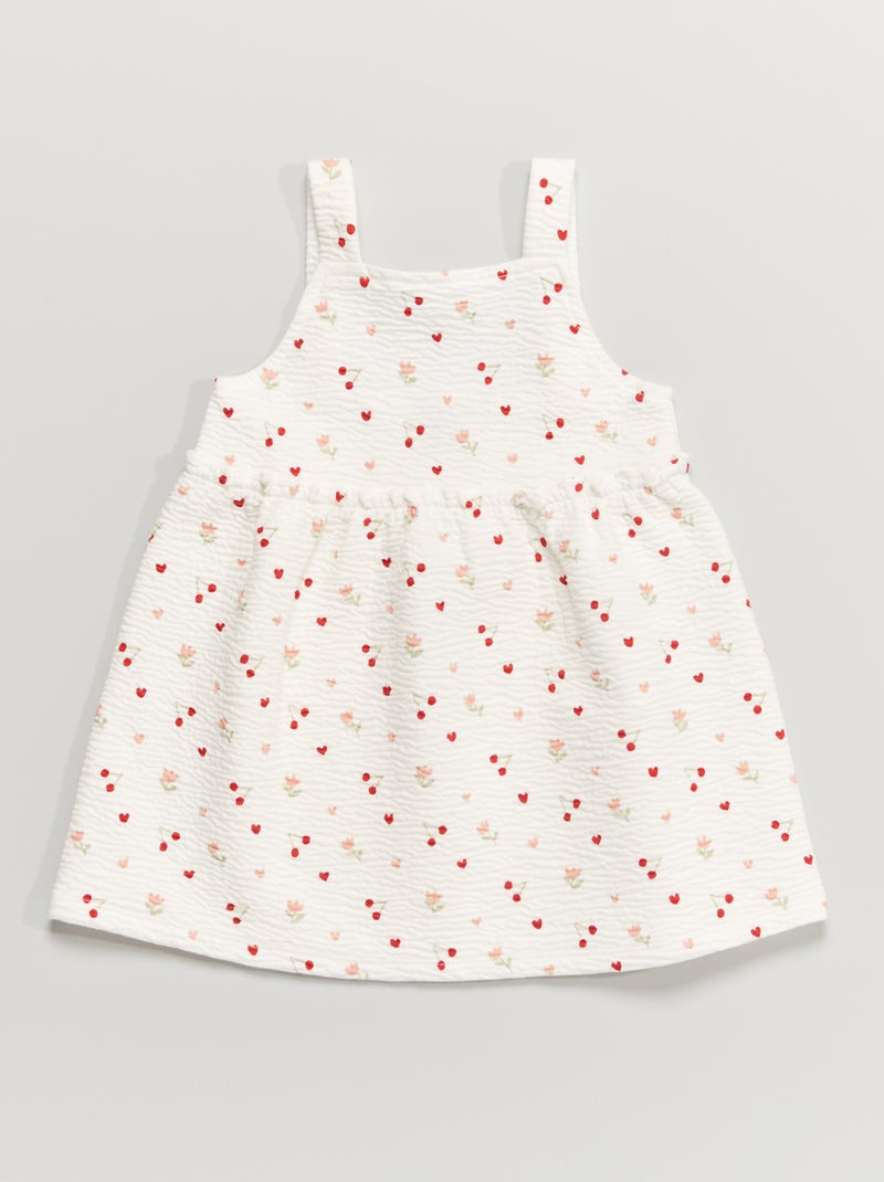 Robe fines bretelles en maille Blanc 'fleurs' - Kiabi