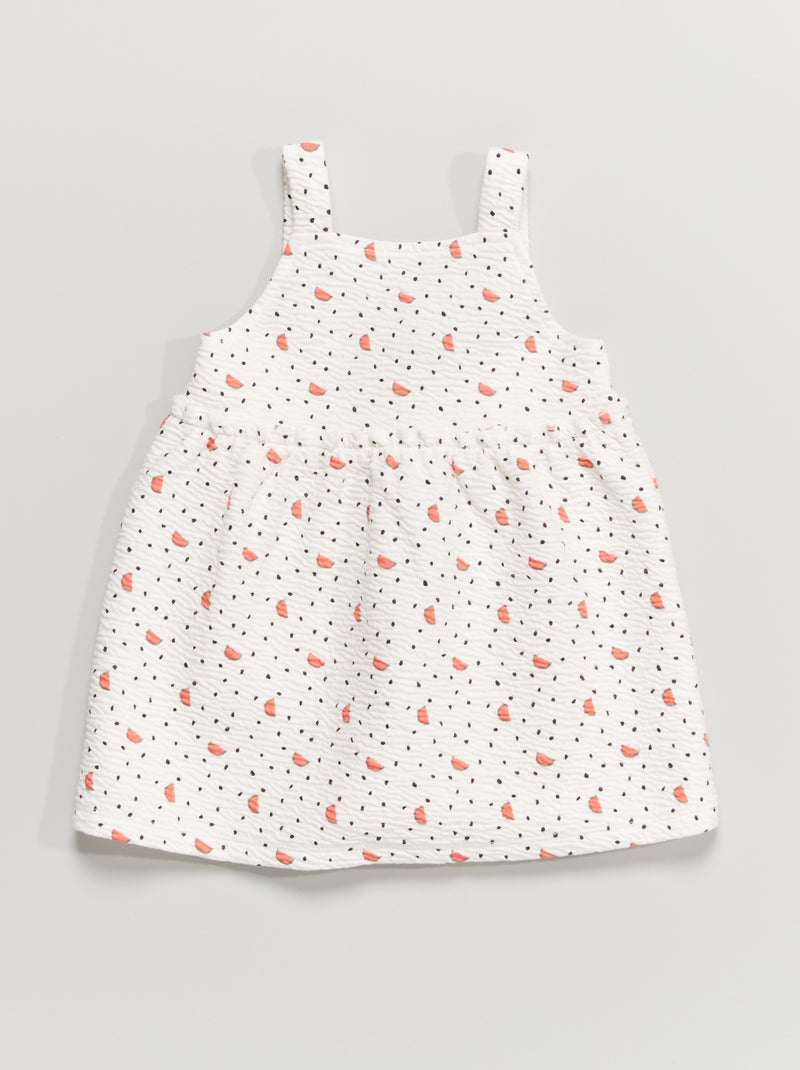 Robe fines bretelles en maille Blanc 'pastèque' - Kiabi