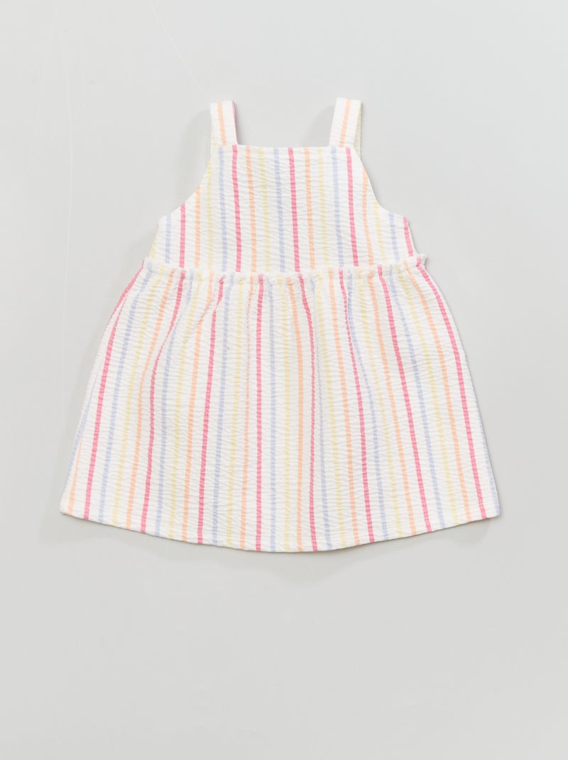 Robe fines bretelles en maille Blanc - Kiabi