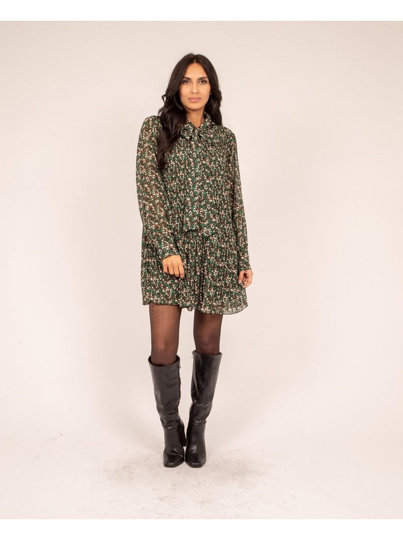 Robe fleuri  plissee IRREELLE Vert - Kiabi