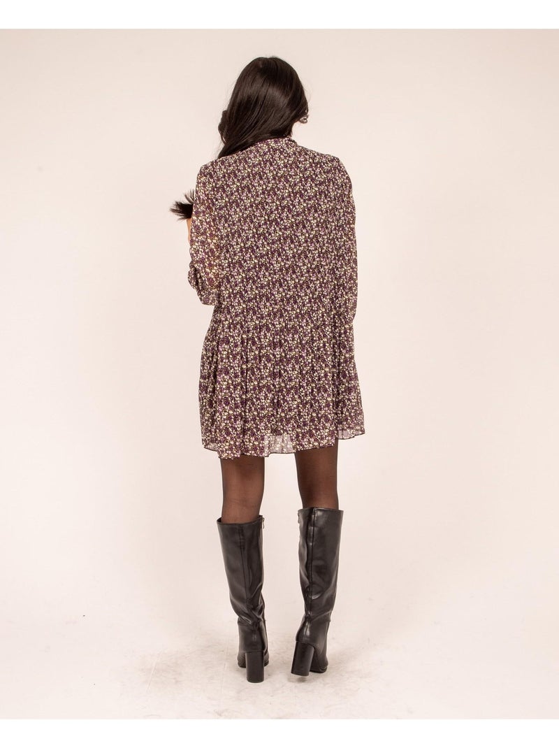 Robe fleuri  plissee IRREELLE Violet - Kiabi