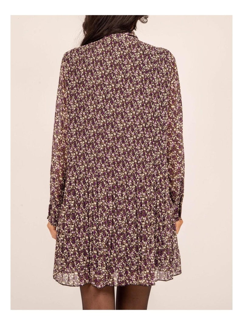 Robe fleuri  plissee IRREELLE Violet - Kiabi