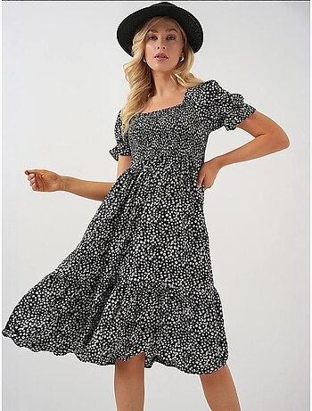Robe fleurie à manches courtes bdart