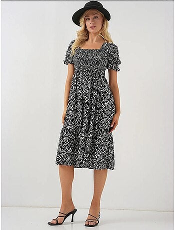 Robe fleurie à manches courtes bdart