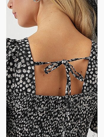 Robe fleurie à manches courtes bdart