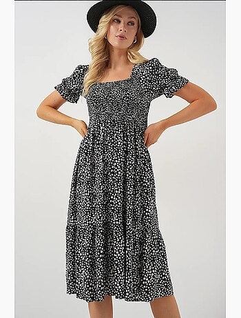 Robe fleurie à manches courtes bdart