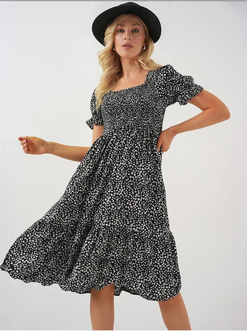 Robe fleurie à manches courtes bdart - Kiabi Robe fleurie à manches courtes bdart - Kiabi