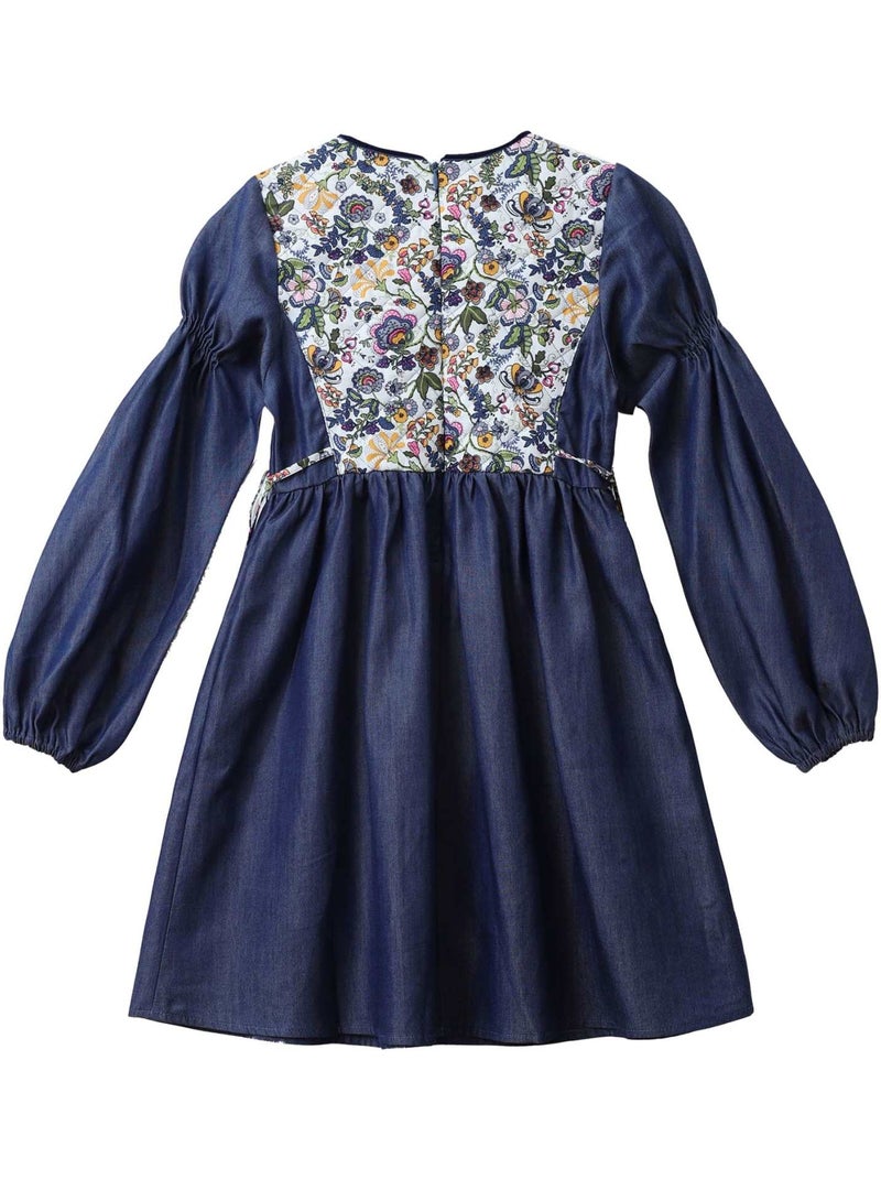 Robe Fleurie   à Manches Longues  MARGOT - La Faute à Voltaire Bleu - Kiabi