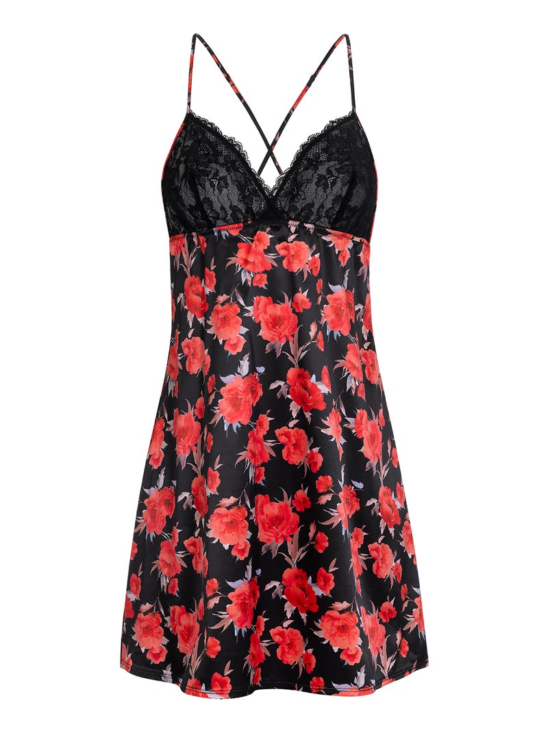 Robe fleurie anahi Dorina Noir - Kiabi