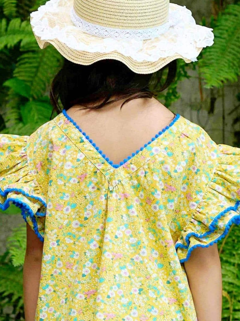 Robe  Fleurie  Bohème Chic  BUTTERFLY - La Faute à Voltaire Jaune - Kiabi