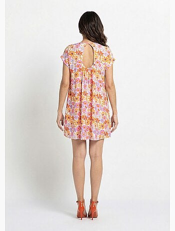 Robe fleurie, détail dos forme goutte - AFIBEL