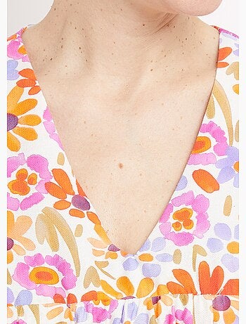Robe fleurie, détail dos forme goutte - AFIBEL