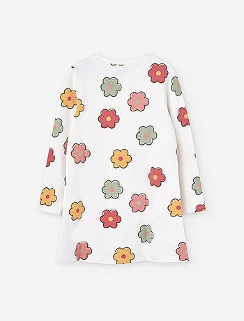Robe fleurie en coton avec poche kangourou