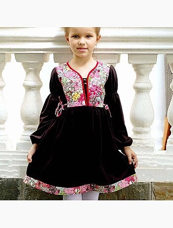 Robe Fleurie et Velours MARGOT - La Faute à Voltaire