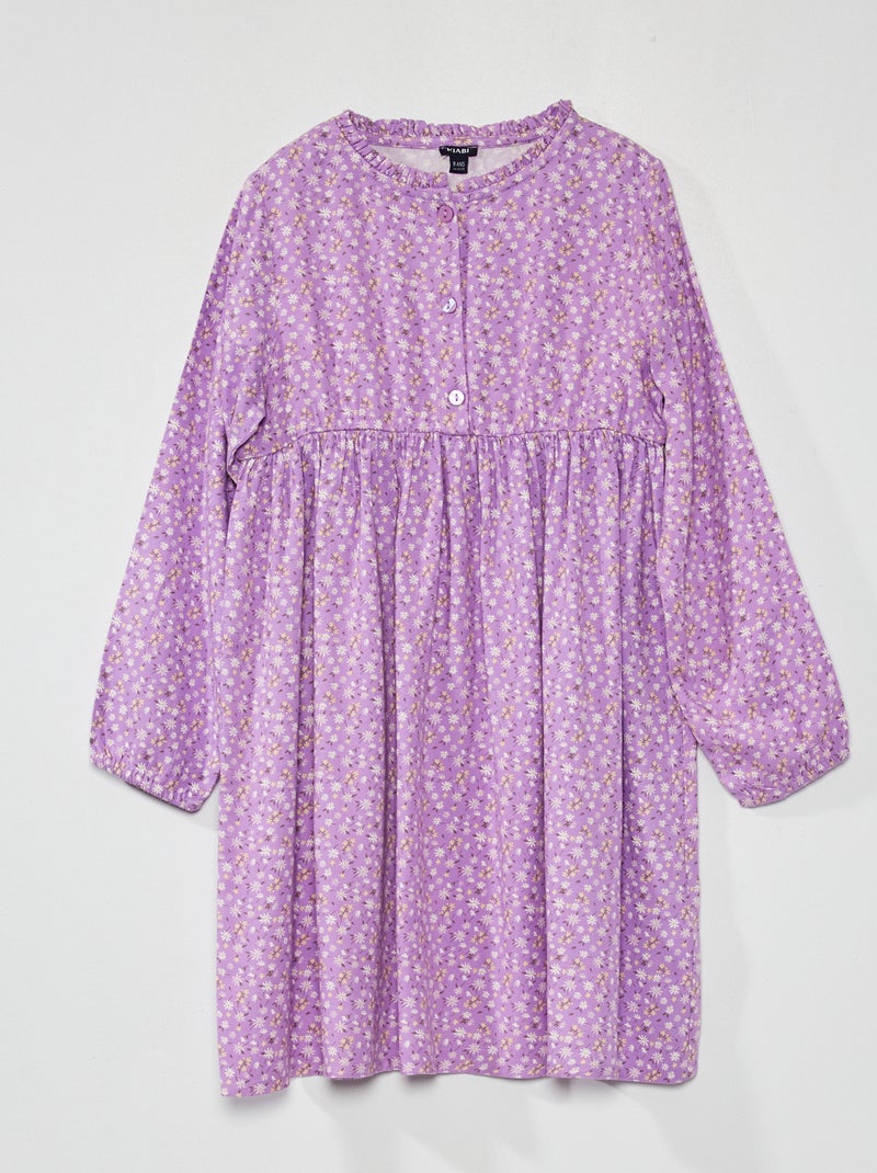Robe fleurie évasée Violet - Kiabi