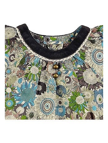 Robe Fleurie Hiver Liberty Manches Papillons BUTTERFLY - La Faute à Voltaire
