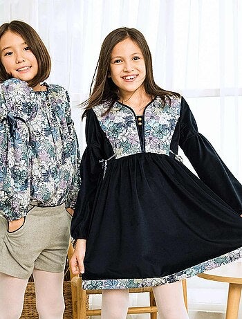 Robe Fleurie Hiver Velours Coton MARGOT - La Faute à Voltaire